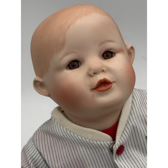 Vintage Yolanda Bello Signed Michael Baseball Baby Boy Porcelain Doll 11" - Picture 10 of 16